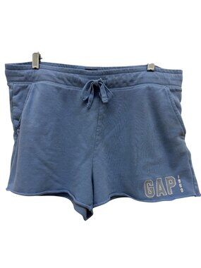GAP Women’s 1969 Fleece Lounge Shorts – Blue Drawstring Casual Comfort Large